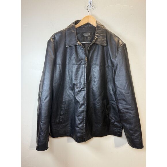 burnside Other - BURNSIDE Genuine Leather Jacket Men’s Size Medium Black Premium Motorcycle